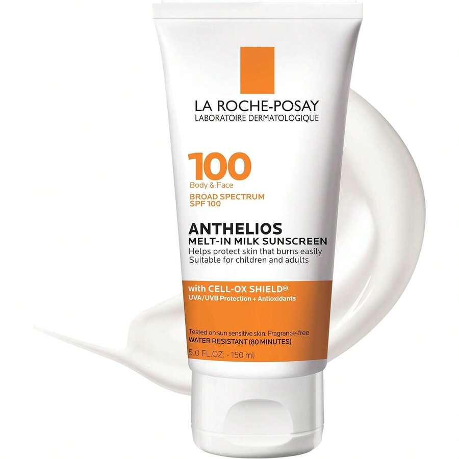 La Roche-Posay Anthelios Melt-In Milk Sunscreen SPF 100, Sunscreen For Body & Face, Broad  SPF + Antioxidants, Oil Free, For Sun Sensitive Skin, Oxybenzone Free Variant 2 - 5 Fl Oz (Kemasan isi 1) - View 1