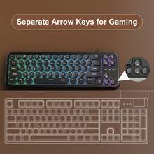 65% MageGee TS91 Mini White/Black Membrane Keyboard With RGB Backlit, Silent & Machanical Feeling & Creamy Typing, Suitable For Gaming Player & Work Officer, Home, Family, Gift, Perfect For Desktop/Laptop - View 11