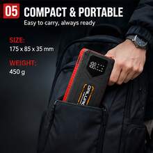 DALUAGUI Arrancador de coche universal para sedán/SUV/camión/caravana/yate/autobús potente potenciador de batería regalo ideal para papá/hombre - T47A (Función de arranque único) - Ver 6