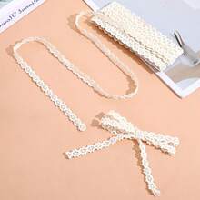 5Yards Vintage Lace Ribbon Crochet Lace Trim, Thin Lace-Trim Ribbon For Bridal Wedding Decoration, Craft, Sewing Skills For DIY Dress, Flower Bouquet, Scrapbook, Gift Wrapping - 1Pc - View 6