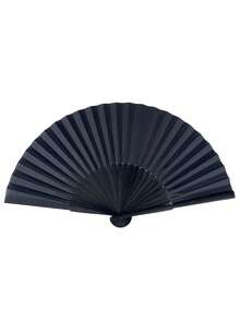 1pc Random Black Plain Bamboo Folding Fan - Black - View 10