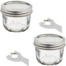 Jarden Mason Jars - Tarros de media pinta 8 onzas boca ancha 12 bocas 2 unidades - Vidrio transparente - Ver 1