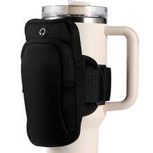 SAVITA Bolsa de Botella de Agua, Doble Capa, Soporte de Botella de Agua para Tarjetas Llaves Cartera Soporte para Teléfono para Correr Bolsa para Teléfono para Gimnasio para Correr Bicicleta - Negro - Ver 2