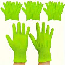4pcs/1set Neon Green Glow-In-The-Dark Knitted Gloves, UV Blacklight Reactive Gloves, Neon Party Supplies, Suitable For Stage Performance, Magic Show, Halloween Birthday Club Costume Accessories - View 7