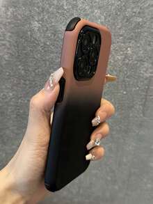 1個可愛漸層色防震手機殼，適用於 iPhone 17 Air 16 15 14 13 12 11 Pro Max Plus，親膚觸感鏡頭保護軟矽膠保護套 - 漸層粉黑 - 查看 1