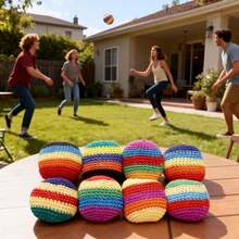 6/3/2/1pc Handmade Crochet Soccer Balls, 5.5cm/2.17in Colorful Knitted Foot Bags, Soft Kicking Balls, Suitable For Juggling, Classroom Activities, Stress Relief, Family Gatherings, Party Favors, Holiday Gifts - Multicolor - View 6