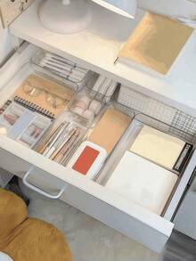 6Pcs Universal Transparent Drawer Cup And Fork/Spoon Storage Box, Desktop Arrangement Storage Box, Portable Drawer Storage Organizer, Desktop Organization Storage Box, Cutlery Divider Box, Drawer Storage Set - Multicolor - View 4