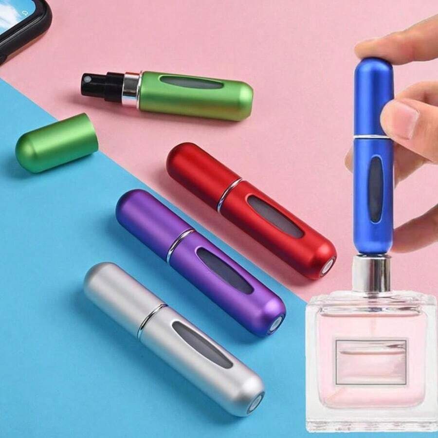 Portable Mini Perfume Atomizer Bottle, Atomizer Perfume Spray, Scent Pump Case, Refillable Travel (5ml, Random Color) - 5 Pcs - View 1