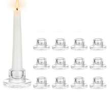 2pcs/6pcs/12pcs Transparent Short Taper Candle Holders, Suitable For Table Centerpieces, Weddings, Parties, Advent, Christmas And Home Decor - Multicolor - View 9