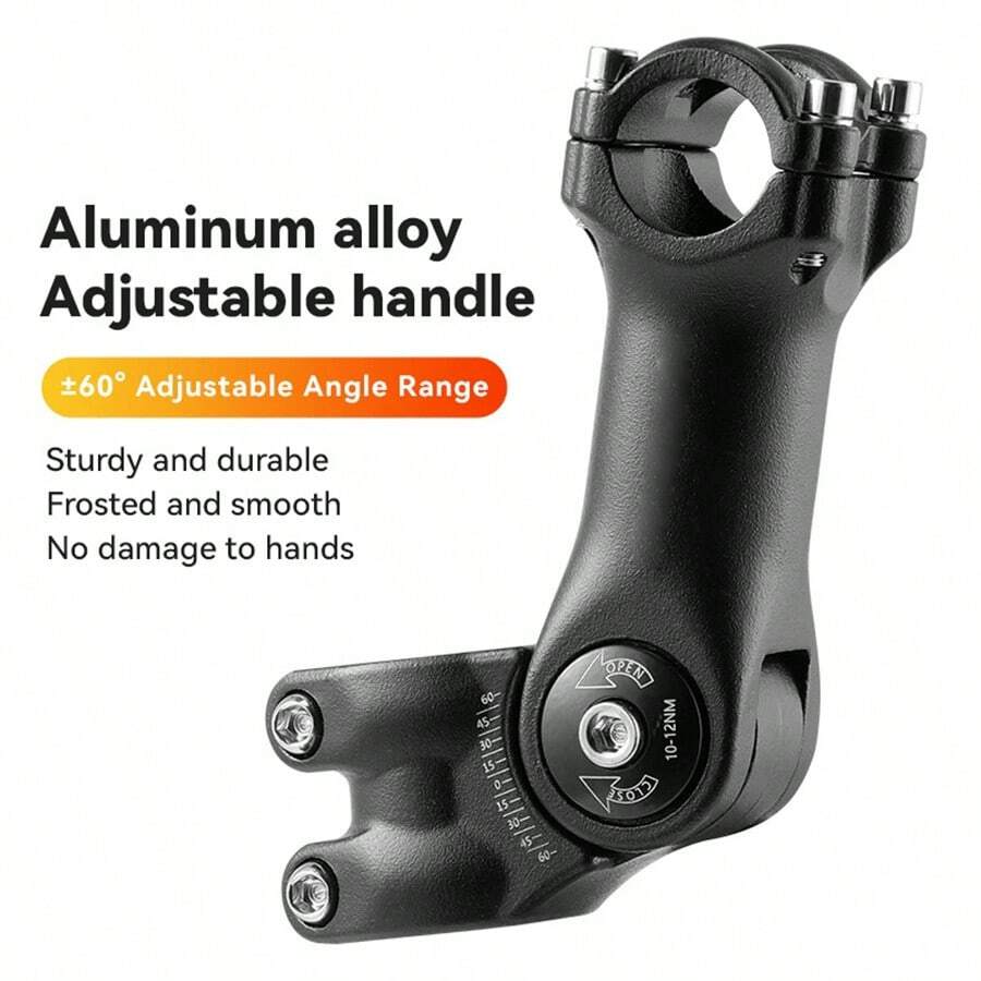 1pc Adjustable Bicycle Stem 31.8mm, 60° Angle Mountain Bike Stem Enhanced Control, 6061 Aluminum Alloy, Road Bike And City Bike Stem Riser And Extender, Adjustable Height Enhancer - Multicolor - View 1