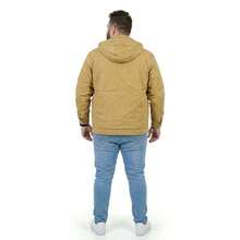 Men's Plus Size Lined Twill Jacket With Pockets - Beige - View 3