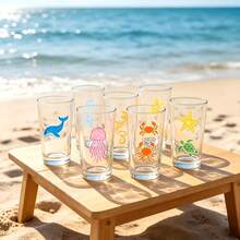 16pcs Reusable Ocean Creature Stencils, 3 Inch, Includes Whale, Orca, Crab, Mermaid, Sea Turtle, Starfish, Seahorse, Shark, Jellyfish, Dolphin, Coral, Shell Shapes Painting Templates, Suitable For Wood, Wall, Fabric, Glass, Stone Painting Craft Art Templates, DIY Art Scrapbook Projects, Drawing Tools - Sets - View 6