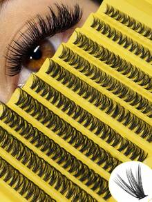 Kit de 200 piezas de pestañas en racimo 3D talla grande vendidas | Volumen ligero y natural, aplicación sin esfuerzo, pestañas en racimo de lujo | Efecto de ojo de gato seductor para noches de discoteca - Aprobado para gimnasio y fiesta en la piscina - D - Ver 3
