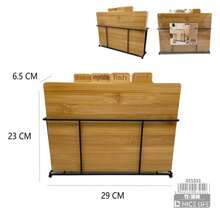 2026 Label Marked Bamboo Cutting Board Collection With Storage Stand, Rustproof Metal Frame Chopping Board Organizer, Multipurpose Kitchen Accessory For Home Food Cutting & Classification Storage - Camel - View 12