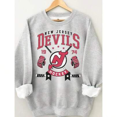 Vintage New Jersey Devils Sweatshirt Crewneck, Vintage Devils Shirt, New Jersey…