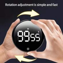 Magnetic Kitchen Timer With Large LED Digital Display, Countdown/Count-Up Visual Timer, 3-Level Adjustable Volume, 3 Preset Times (5/15/25 Minutes), Alarm Function, Suitable For Cooking, Classroom, Fitness, Study And More, Improve Work Efficiency. (Batteries Not Included) - Rotary Timer - View 7