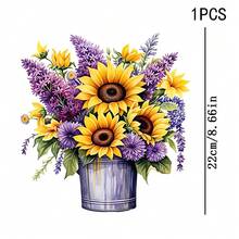 1/2/3PCS Durable Washable Heat Transfer Vinyl, Purple Sunflower Lavender Purple Chrysanthemum Green Leaf Floral Pattern Color Block Heat Transfer, Vinyl Print, Heat Transfer Sticker, Iron-On Transfer Sticker Decal - Suitable For Pillows, DIY, Backpacks, T-Shirts, Canvas Bags, Sweatshirts, Jeans, T-Shirts, Clothing, Sewing Supplies - Multicolor - View 10
