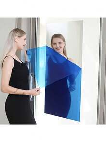 1 Roll Self-Adhesive Mirror Wall Sticker, Shatterproof And Washable, Suitable For Glass, Tile, Cabinet Doors And Smooth Surfaces. Modern Design Style, Segmented Design, Helps You Create Creative Home Decor And Mirror Wall Decoration Effects. - A - View 3