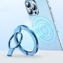 Magnetic Ring Holder 2-Section 1pc Magnetic Bearing Ultra-Light Ultra-Thin Strong Adsorption 360° Rotation Wall-Mount Universal Foldable Phone Stand Alloy Material Portable Creative Desktop Live Streaming Slouchy Bracket Hands-Free Suitable For Office Kitchen Shower Bedside Gym Car - Multicolor - View 10
