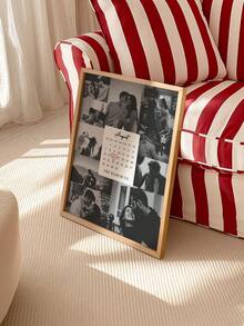 1pc Editable Photo Collage Calendar Template Customized Poster, Suitable As Friend Anniversary Celebration Gift Poster, Customized Wall Art, Photo Customization, Customizable Item, Room Decor, Gift For Friends And Couples, Optional Frame - Multicolor - View 11