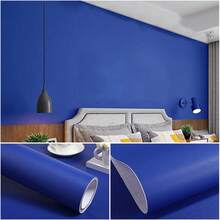 1 Roll Self-Adhesive Thickened Matte Wallpaper Sticker, Living Room Bedroom Wardrobe Furniture Renovation Sticker, Cabinet Sticker, Solid Color Waterproof Contact Paper, Multiple Colors Available. - Solid Color - View 61