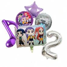 KPop Demon Hunters Purple Cool Girl Kids Birthday Party Decoration Ball Number Balloon Set, Baby Shower Party Supplies, Gift Toys - Balloon Set - View 5