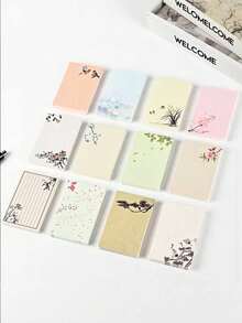 20 Peças Cartões Pequenos em Branco com Cantos Arredondados para Pintura DIY, Cartões de Texto em Papel Cartão Grosso, Cartões com Padrão Floral, Cartões Pequenos em Papel Kraft Branco, Cartões de Bênção Escritos à Mão, Cartões de Texto e Padrão em Papel Grosso, Adequados para Rabiscar e DIY Artesanal - Multicolorido - Visão 6