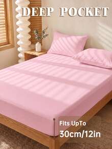 1 pieza Sábana ajustable impermeable, Ropa de cama, Sábana ajustable, Cubrecolchón, Rosa, Ropa de cama suave y cómoda para el dormitorio, Protector de colchón amigable con la piel, Adecuado para Queen, King, Twin todos los tamaños, Protector de colchón y almohadilla de colchón funda suave - Rosa - Ver 6