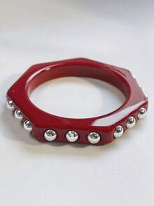 1pc Punk Rock Rivet Resin Bracelet, Fashion Accessory, Y2K Chic Style - Riveted Bracelet - View 12
