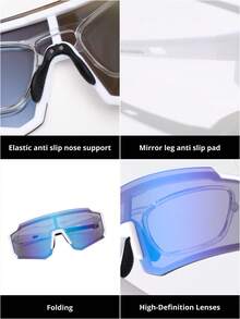 Women's Outdoor Polarized Fashionable Foldable Sports Glasses - White Framed In Dark Purple - View 3