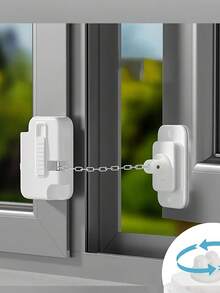 Adjustable Window Safety Lock - Self-Adhesive, No Drilling Required, Durable Metal And Plastic Material, Suitable For Home Security, Ventilation And Privacy, Stylish Lock Design, Easy Installation - Multicolor - View 1