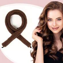 1pc Heatless Curling Rod With Elastic Ends, Slouchy Sleep Big Wave Hair Curler Tool - Pink - View 6