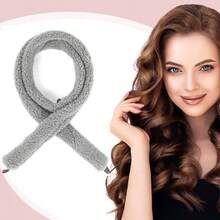 1pc Heatless Curling Rod With Elastic Ends, Slouchy Sleep Big Wave Hair Curler Tool - Pink - View 7