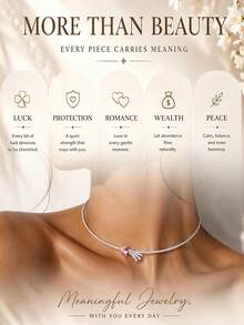 1pc Pink Stone Meteor Choker Necklace For Women, Daily Design Sense Party Neck Accessory - Silver - View 2