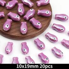 20/40pcs Charm Fish Ceramic Beads Loose Spacer Beads For DIY Jewelry Making Bracelets Earrings Necklaces And Phone Charms Accessories - 10x19mm - View 18
