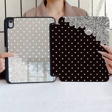 黑色底色奶油波點蕾絲 Y 型折疊平板保護殼，附筆槽，相容 iPad 10 代 Smart Case/11(A16 2025)/相容 Galaxy S9/S7/S10+/相容 /相容 - 彩色 - 查看 7