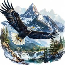 1/2/3PCS Durable Washable Heat Transfer Vinyl, Bald Eagle Snow Mountain Waterfall Pine Forest Lake Natural Landscape Pattern Color Heat Transfer, Vinyl Print, Heat Transfer Sticker, Iron-On Transfer Sticker Decal - Suitable For Pillows, DIY, Backpacks, T-Shirts, Canvas Bags, Sweatshirts, Jeans, T-Shirts, Clothing, Sewing Supplies - Multicolor - View 2