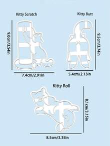 3/1 pieza Sello de galleta con forma de gato, Molde con patrón de gato, Molde de galleta, Molde personalizado, Molde de plástico DIY, Fácil de limpiar, Adecuado para cocina, restaurante, suministros para fiestas, accesorios de cocina, boda, suministros para fiestas - Multicolor - Ver 10