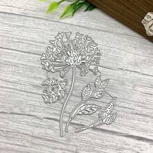 1件蒲公英金屬切割模具，蒲公英模切，DIY剪貼簿藝術家切割模具模板，用於相簿裝飾紙卡手工模切，卡片製作 - 銀色 - 查看 4