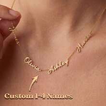 Personalized Multi-Name Necklace, Exquisite Family Name Necklace, Handwritten Name Necklace, Mother's Day Gift, Grandmother Gift, Gift For Her - Multicolor - View 2