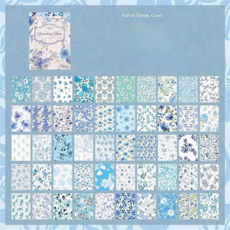 50sheets Flower Scrapbook Paper For Junk Journal Scrapbook Paper Planner Card Making Album And DIY Crafts Paper - Paper - View 10