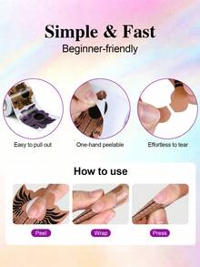 100/500 Pcs Nail Art Form With Line French Acrylic UV Nail Gel Tips Extension Forms 5 Colors Owl & Spider Pattern Nail Art Guide Mold Curl Stickers Nail Building Gel - Multicolor - View 5