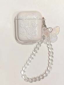 1 buah Casing Earphone Kupu-kupu Berkilau untuk AirPods Pro 3 Pro2 Pro 3 2 1 Transparan Modis untuk Perempuan dengan Gantungan Kunci Kupu-kupu Kristal - Putih - View 5