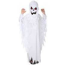 Ghost Costume Suitable For Boys And Girls Terrifying White Ghost Cloak Halloween Demon Carnival Party Costume - 彩色 - 查看 9