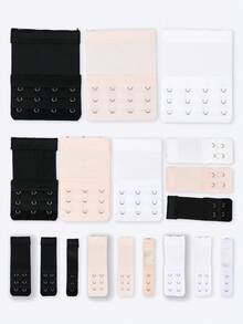 3/18pcs Bra Extender Multi-Size Assortment Pack, Comfortable Lingerie Extension Back Hooks, Anti-Chafing Pressure-Relieving Bra Clasps, 2-Row 3-Row 4-Row Hooks, Plus Size Bra Adjustment Buckles, Multi-Color Replacement Set, Invisible Comfortable Non-Digging Lingerie Back Extender - Multicolor - View 7