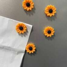 1/3/5/8/10/12/14/20pcs Fun Sunflower Resin Fridge Magnets, Suitable For Kitchen Refrigerator, Can Be Used As Small Gifts For Family And Friends, Warm And Shiny Sunflower Decorative Magnets, Table Decoration, Kitchen Decoration, Suitable For Kitchen, Living Room, Office, Bulletin Board, Holiday Gift - one-size - View 3