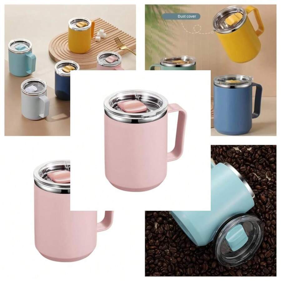 450m Insuated Coffee Mug With Hande - Shatterproof 304 Stainess Stee Doube Wa Vacuum Water Cup 4 - 彩色 - 查看 1