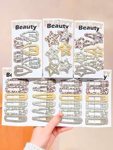 24/12pcs/Set Maillard Brown Hair Clip Combination, Vintage Mixed Style Hair Accessories, Suitable For Campus Preppy Style And Floral Dresses, Full Of Atmosphere, Sweet And Cute Hair Accessories - Suitable For Girls And Teenagers, Perfect For Daily, School, Vacation, Commuting, Photography, Etc. - Multicolor - View 2