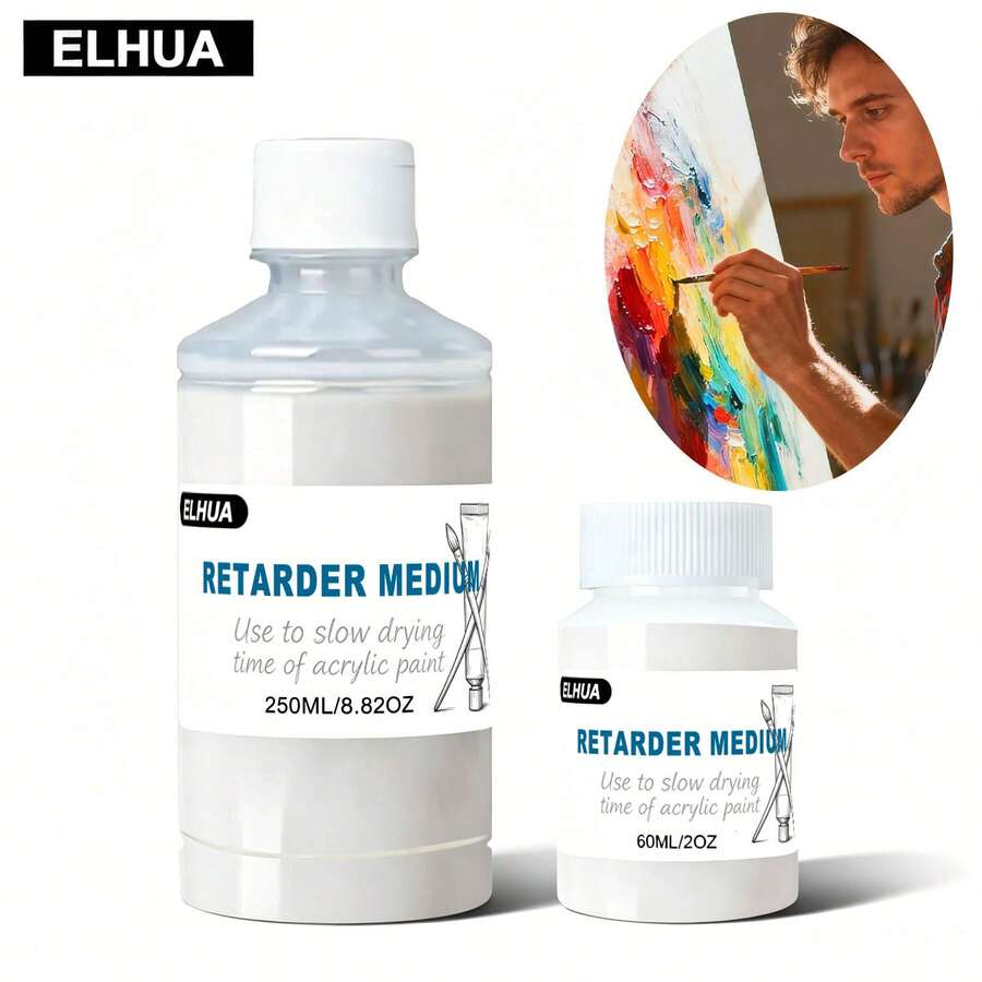 ELHUA Acrylic Paint Retarder Professional Acrylic Medium Slow-Drying/Acrylic Paint Thinner/Acrylic Paint That Extends Drying Time Suitable For Fluid Painting