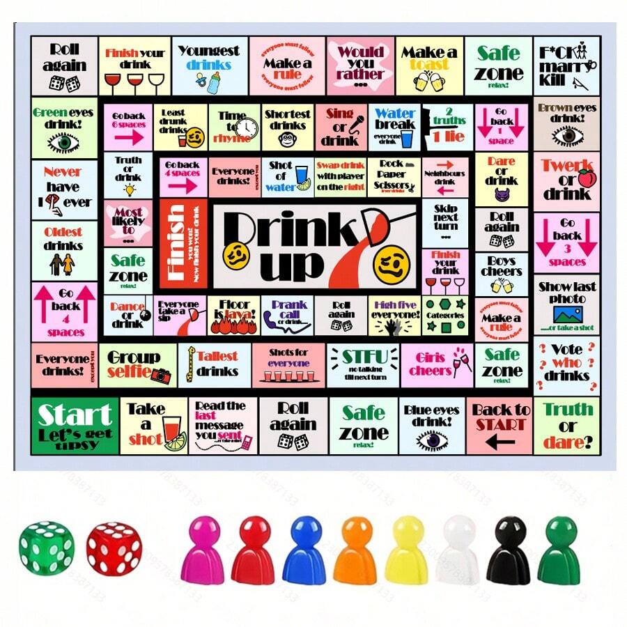 終極派對桌遊-移動棋子並迎接趣味挑戰,適合家庭娛樂、遊戲之夜、生日派對與節日,讓朋友一起享受社交樂趣的刺激派對遊戲 - 彩色 - 查看 1